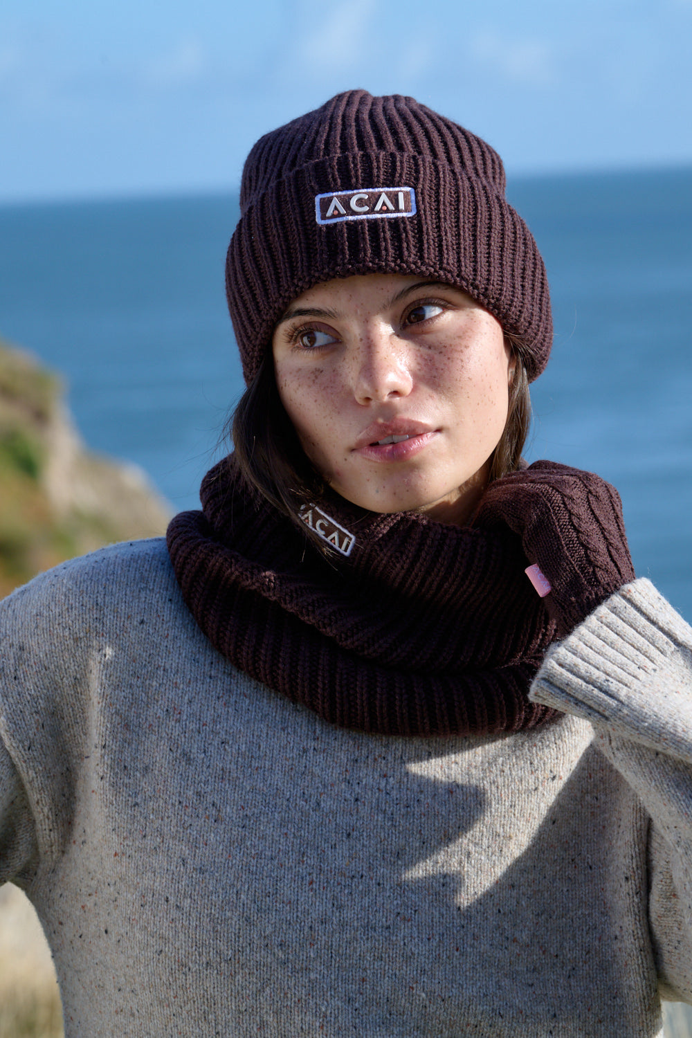 Merino Wool Snood - Chocolate Plum