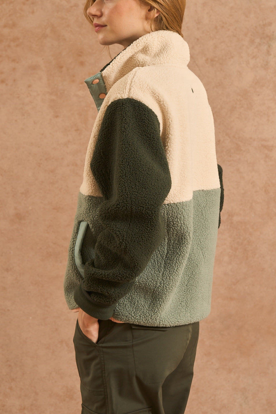Campfire Colourblock Fleece - Forest Green