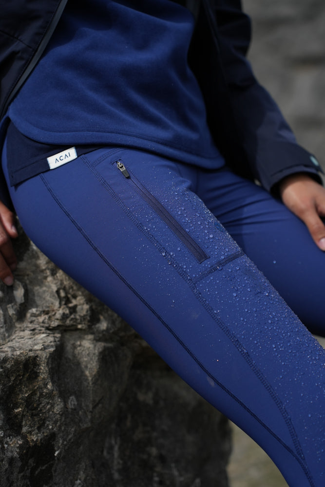 Shower Resistant Softshell Leggings - Twilight Blue
