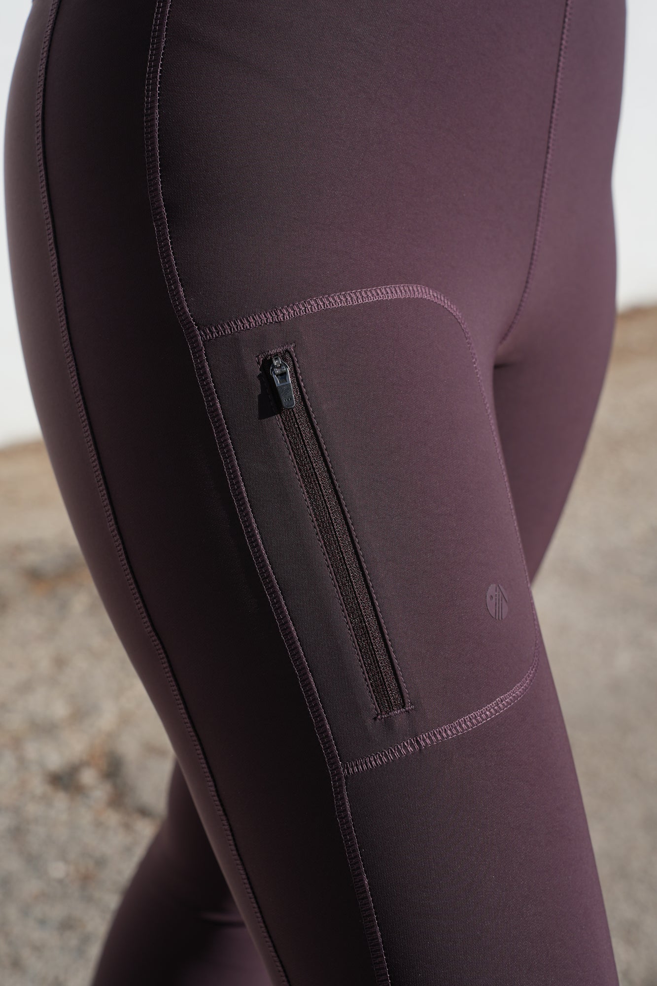 Shower Resistant Softshell Leggings - Chocolate Plum
