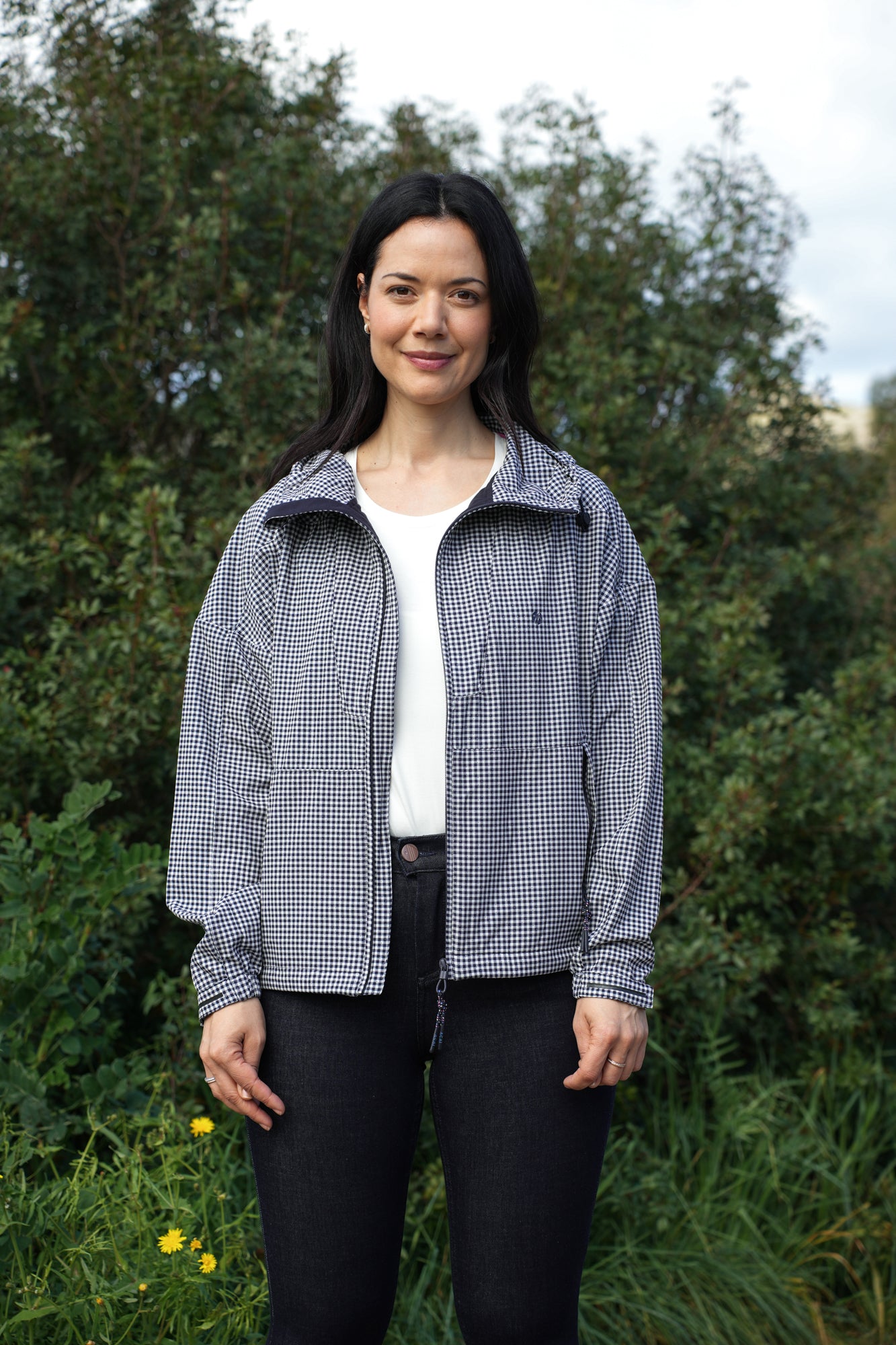 Airlite Windbreaker Jacket - Deep Navy Gingham