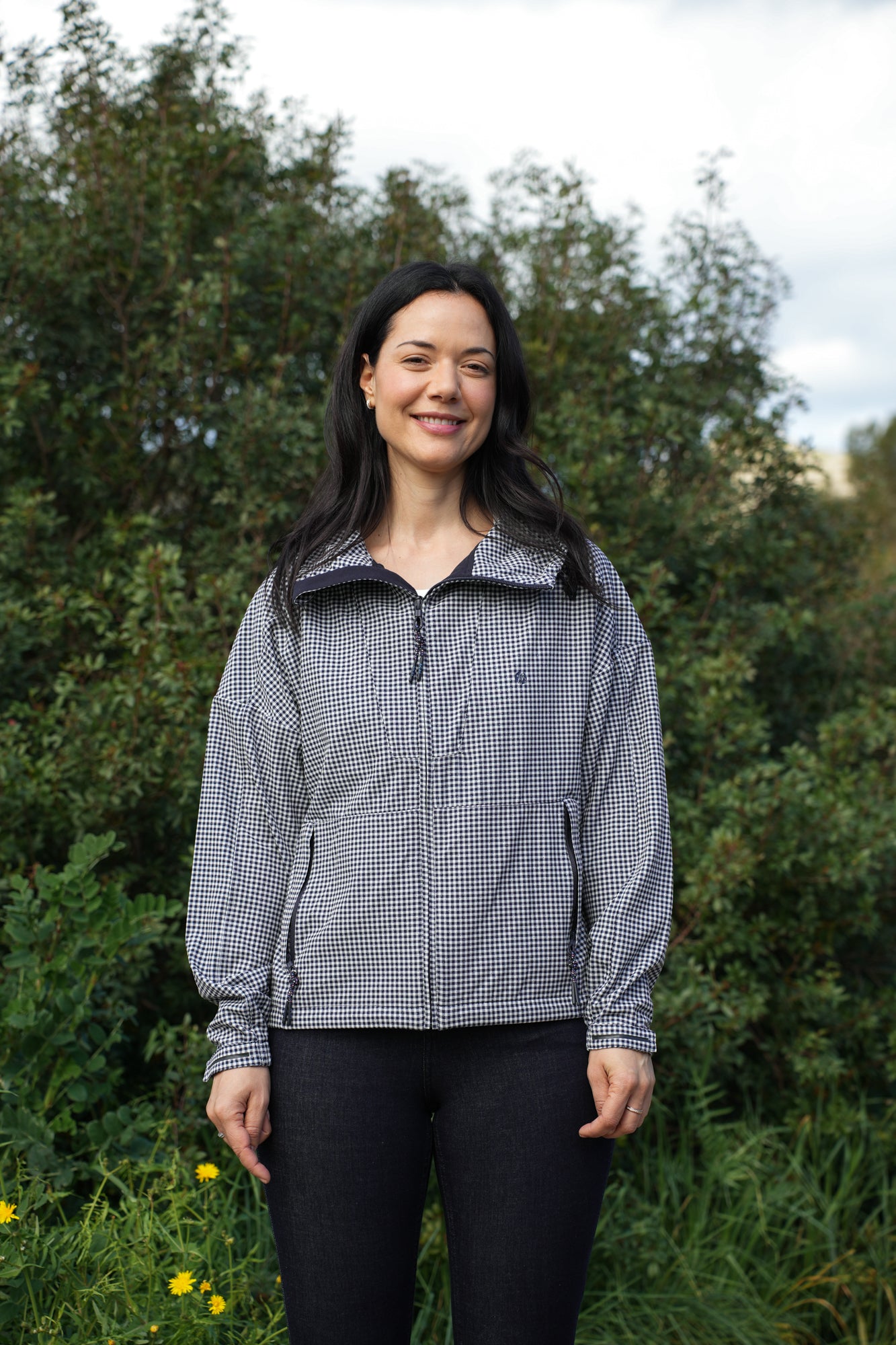 Airlite Windbreaker Jacket - Deep Navy Gingham