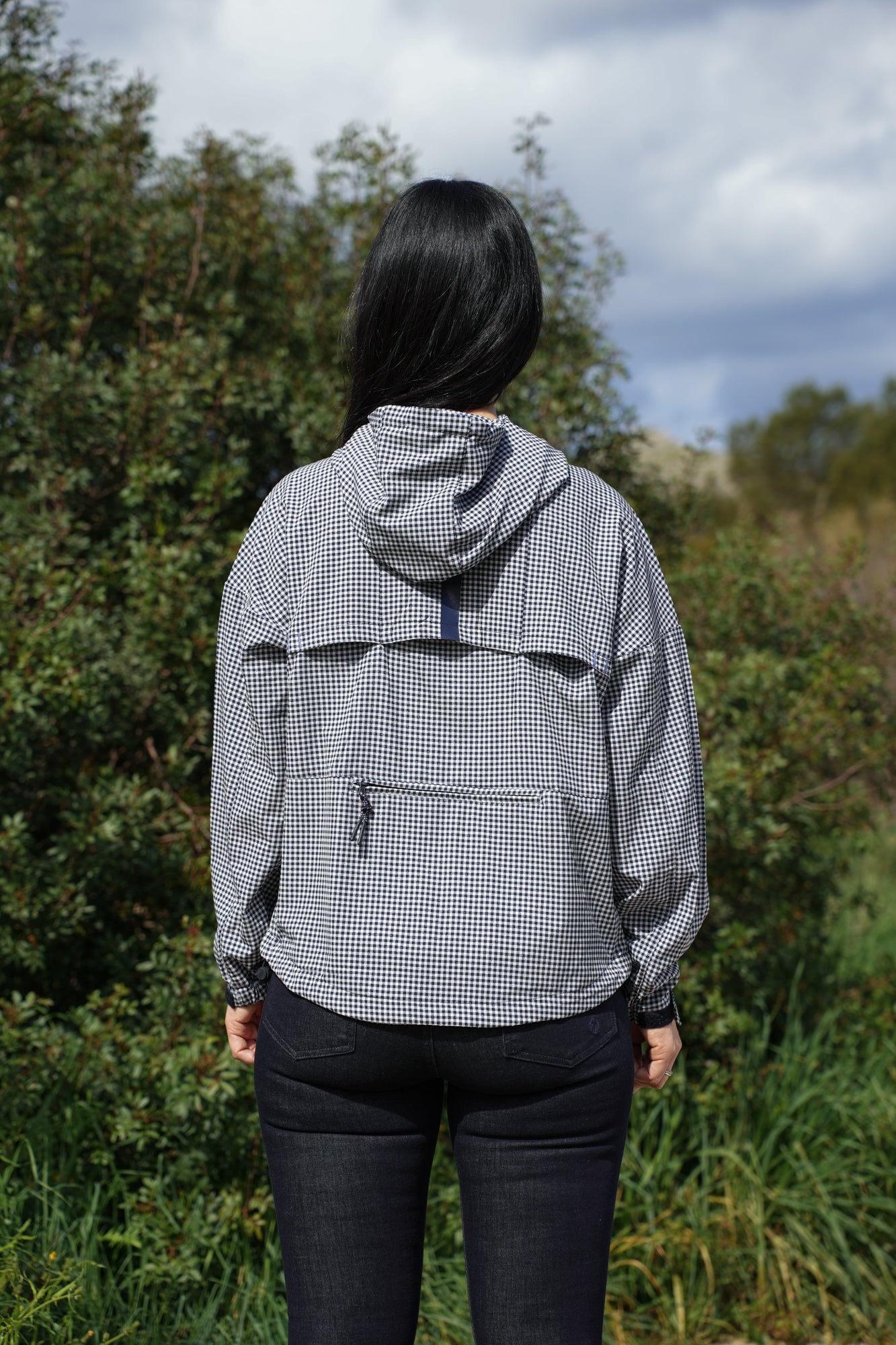 Airlite Windbreaker Jacket - Deep Navy Gingham