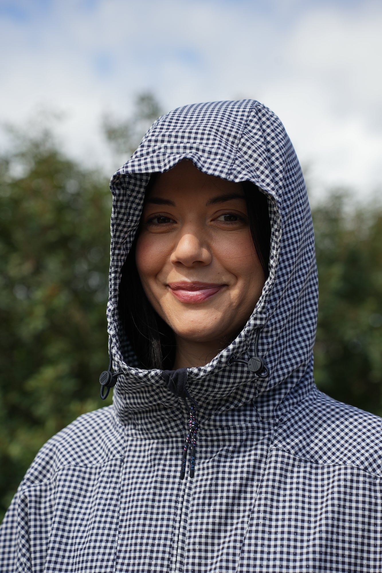 ACAI Packable Lightweight Gingham Jacket | Wind & Shower Ready