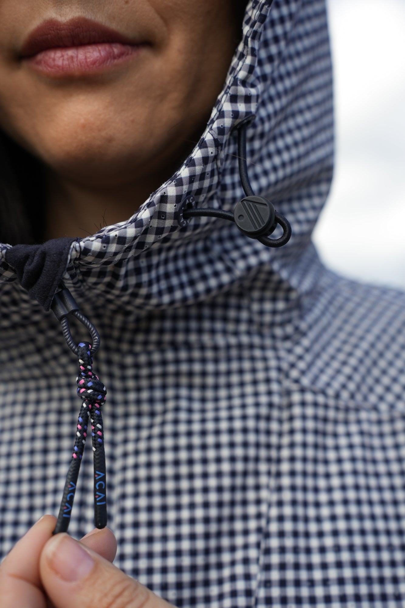 ACAI Packable Lightweight Gingham Jacket | Wind & Shower Ready