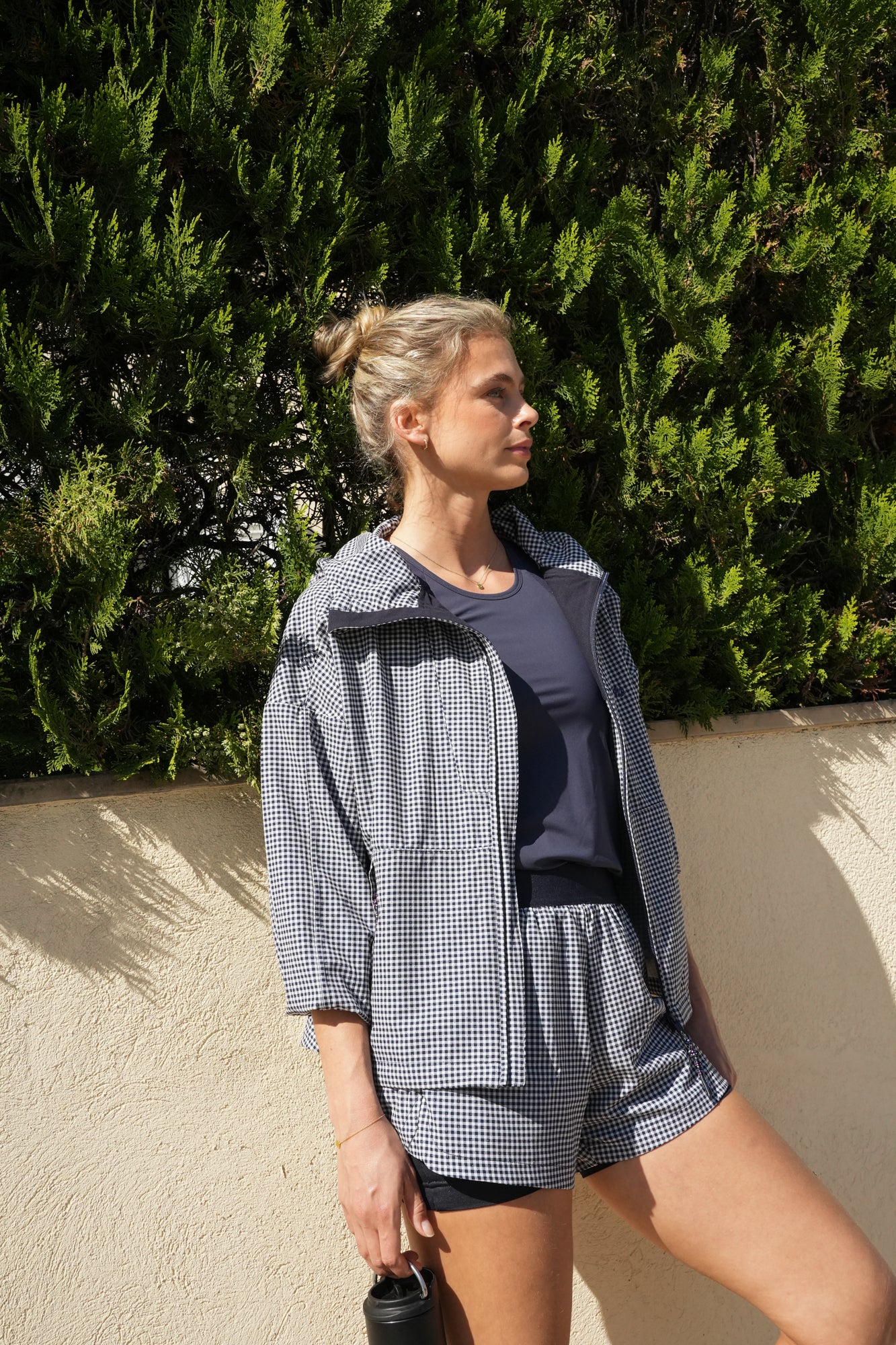 Airlite Windbreaker Jacket - Deep Navy Gingham