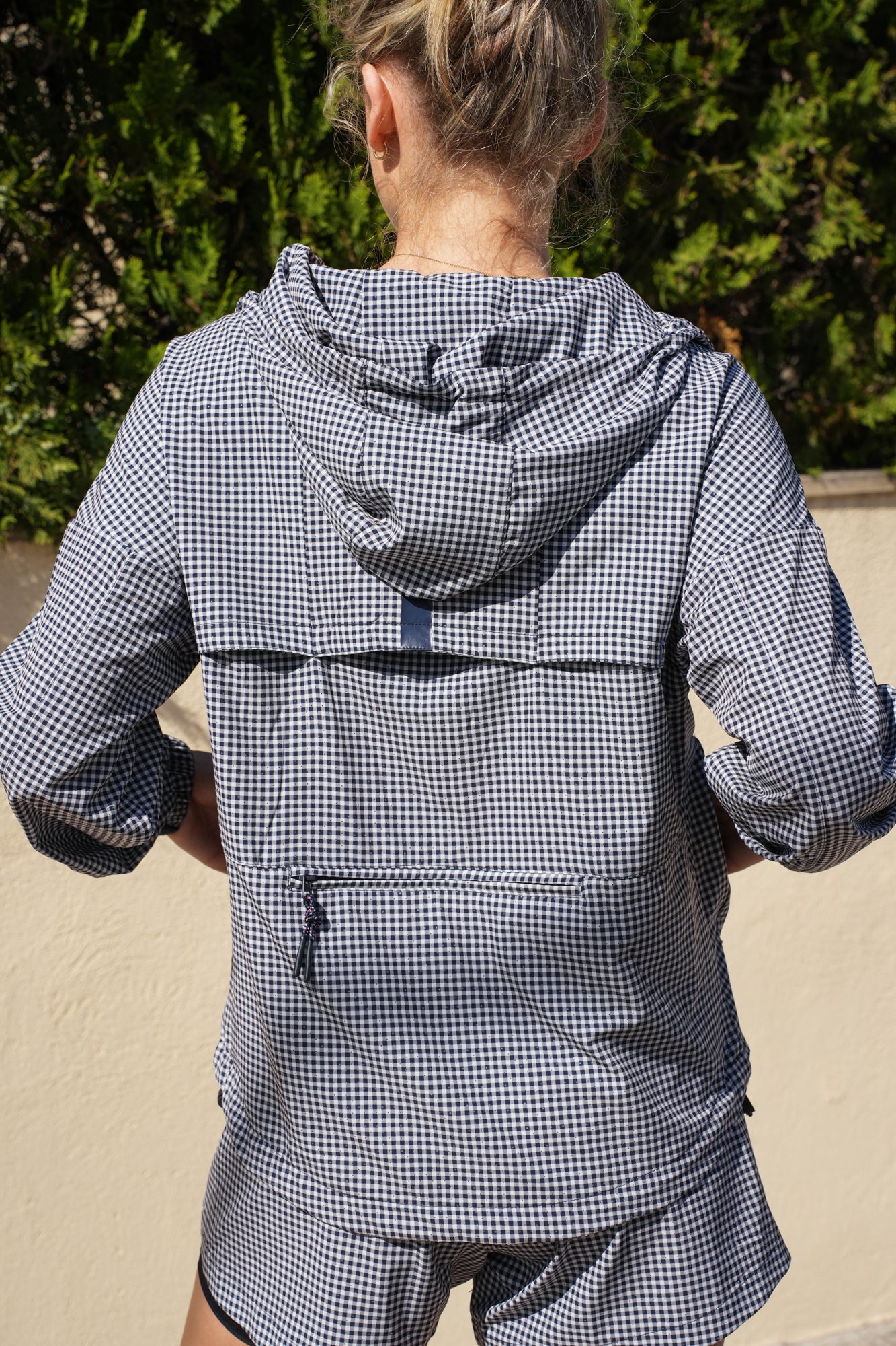 ACAI Packable Lightweight Gingham Jacket | Wind & Shower Ready