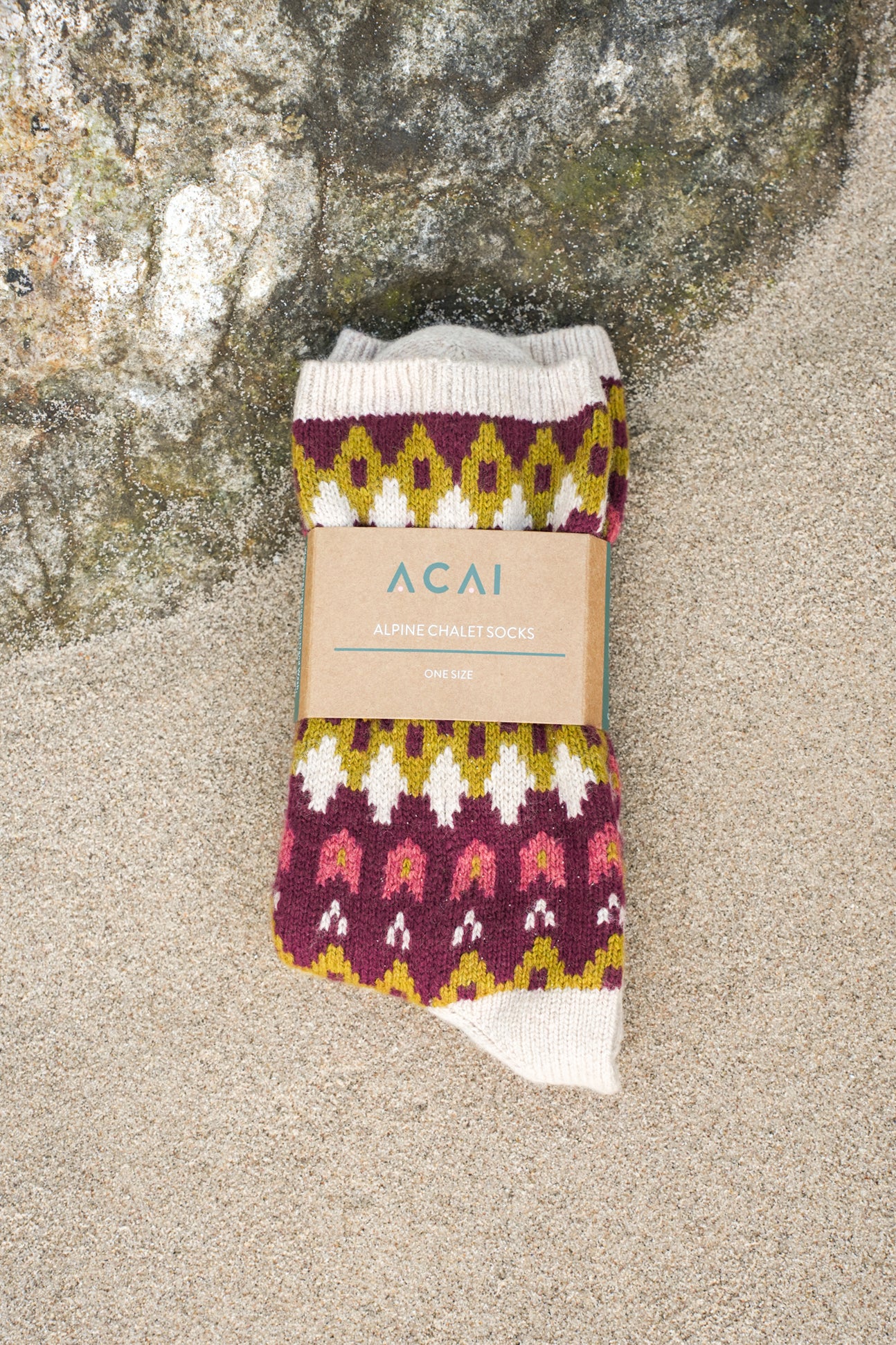Alpine Chalet Socks - Cabernet