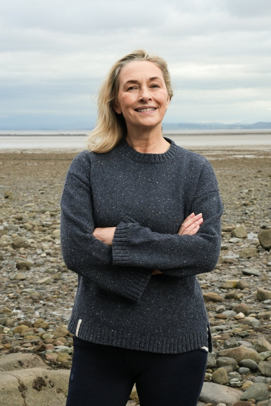 Dusk Crew Neck Knitted Jumper - Deep Navy