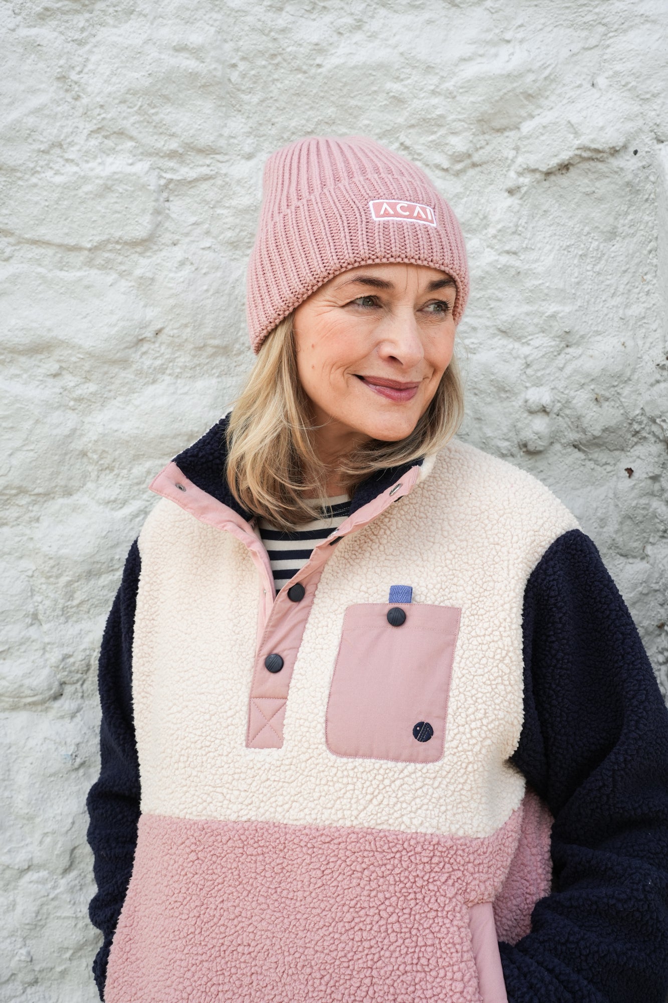 Campfire Colourblock Fleece - Dusky Pink