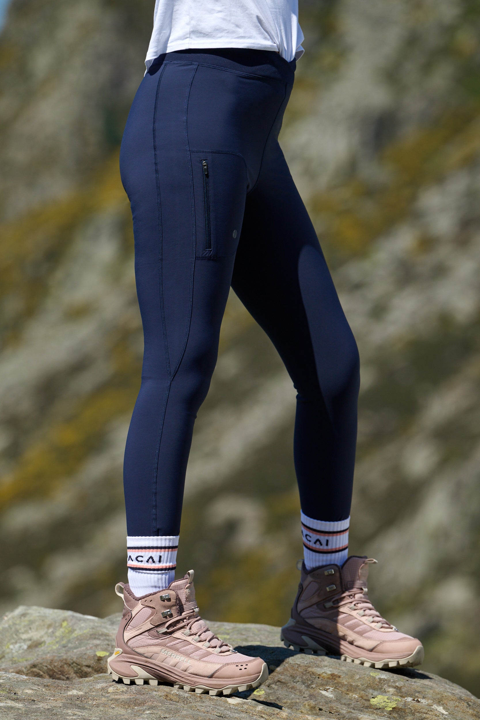 Shower Resistant Softshell Leggings - Deep Navy