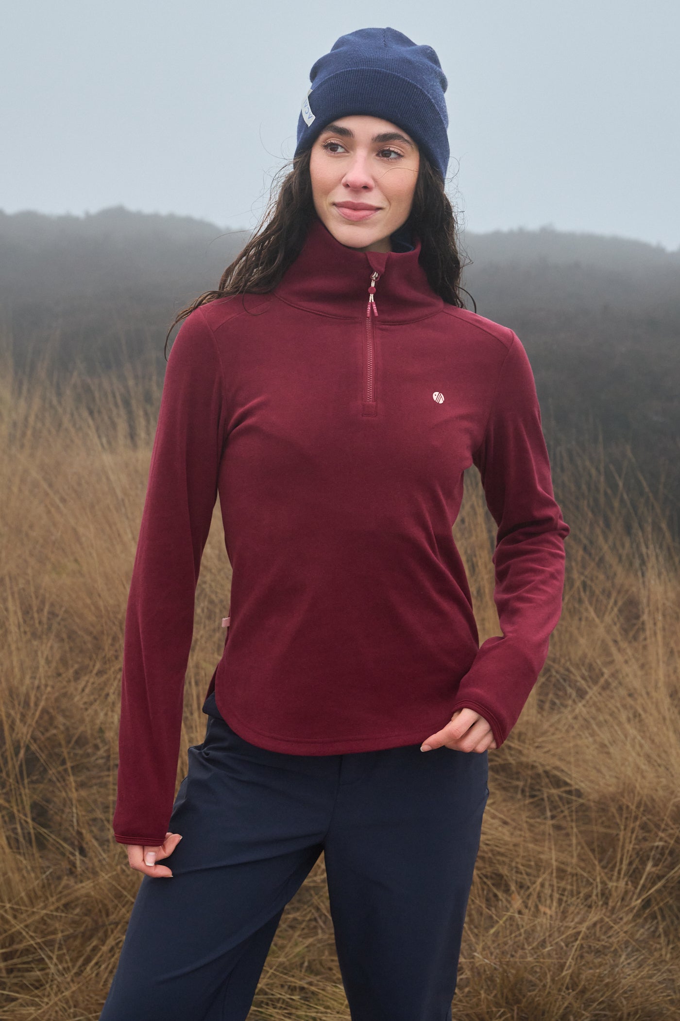 ACAI Endurasoft Quarter Zip | Cabernet, Soft & Water-Resistant
