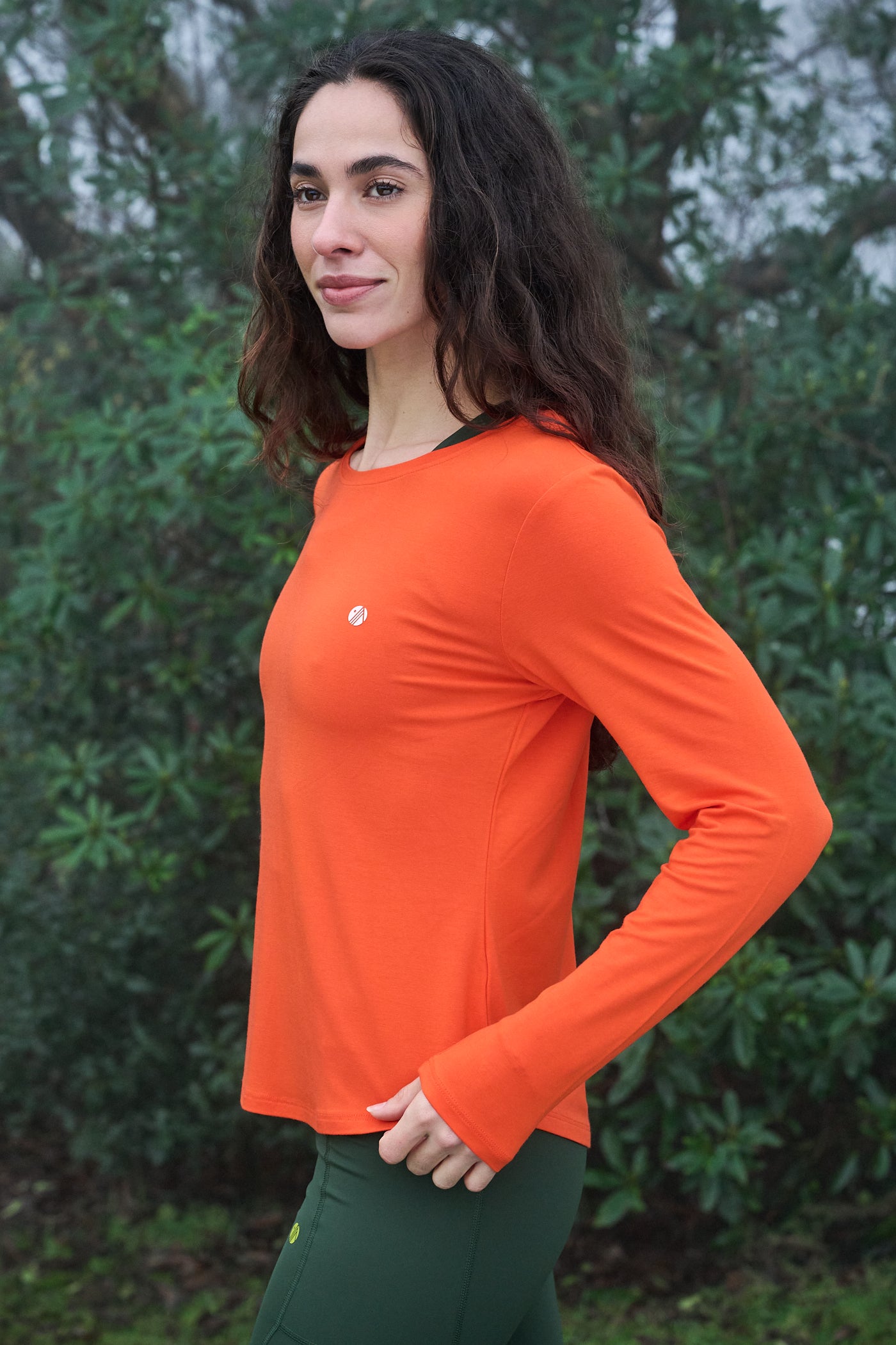 On The Go Bamboo Long Sleeve Tee - Mandarin