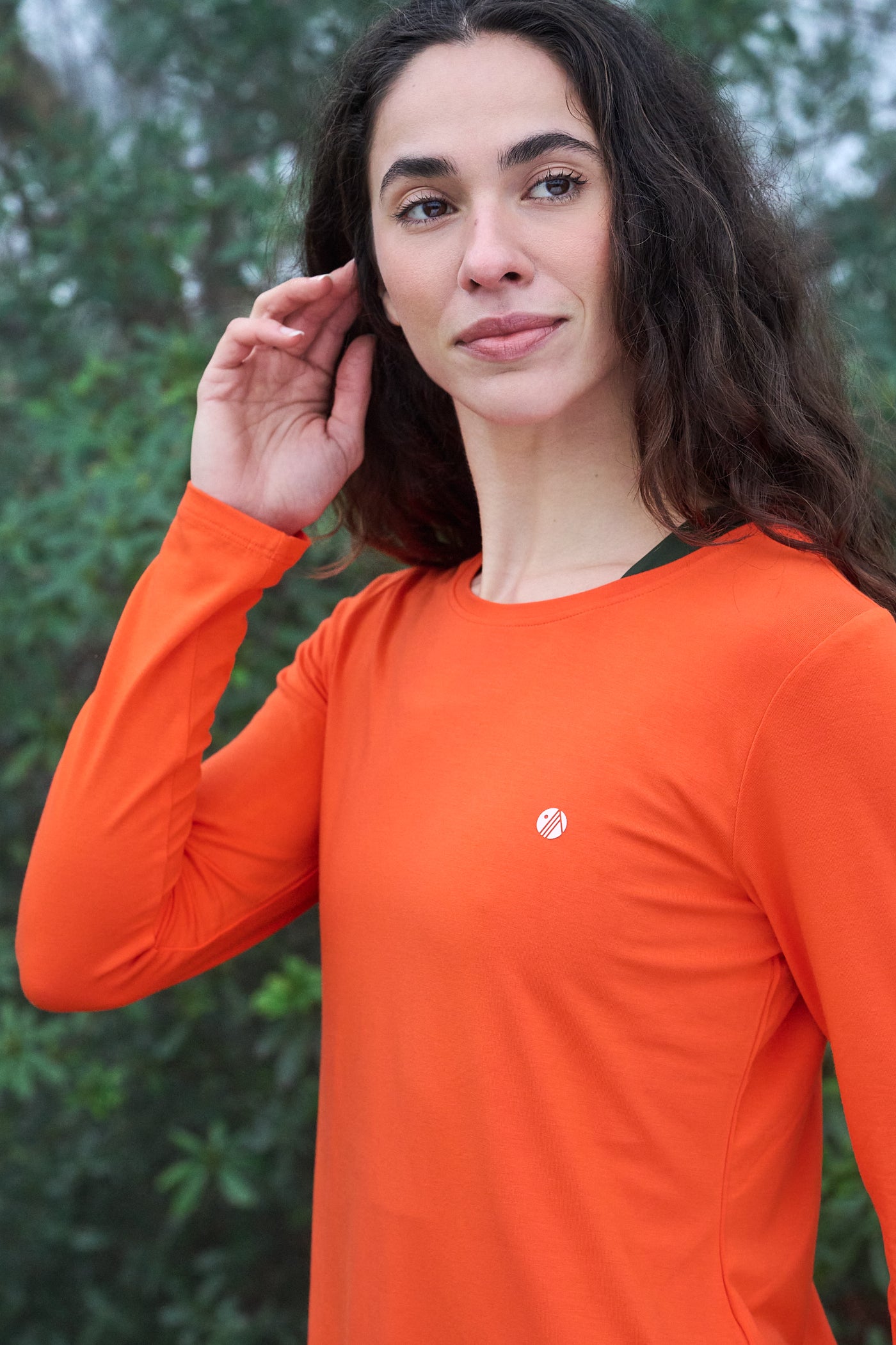 On The Go Bamboo Long Sleeve Tee - Mandarin