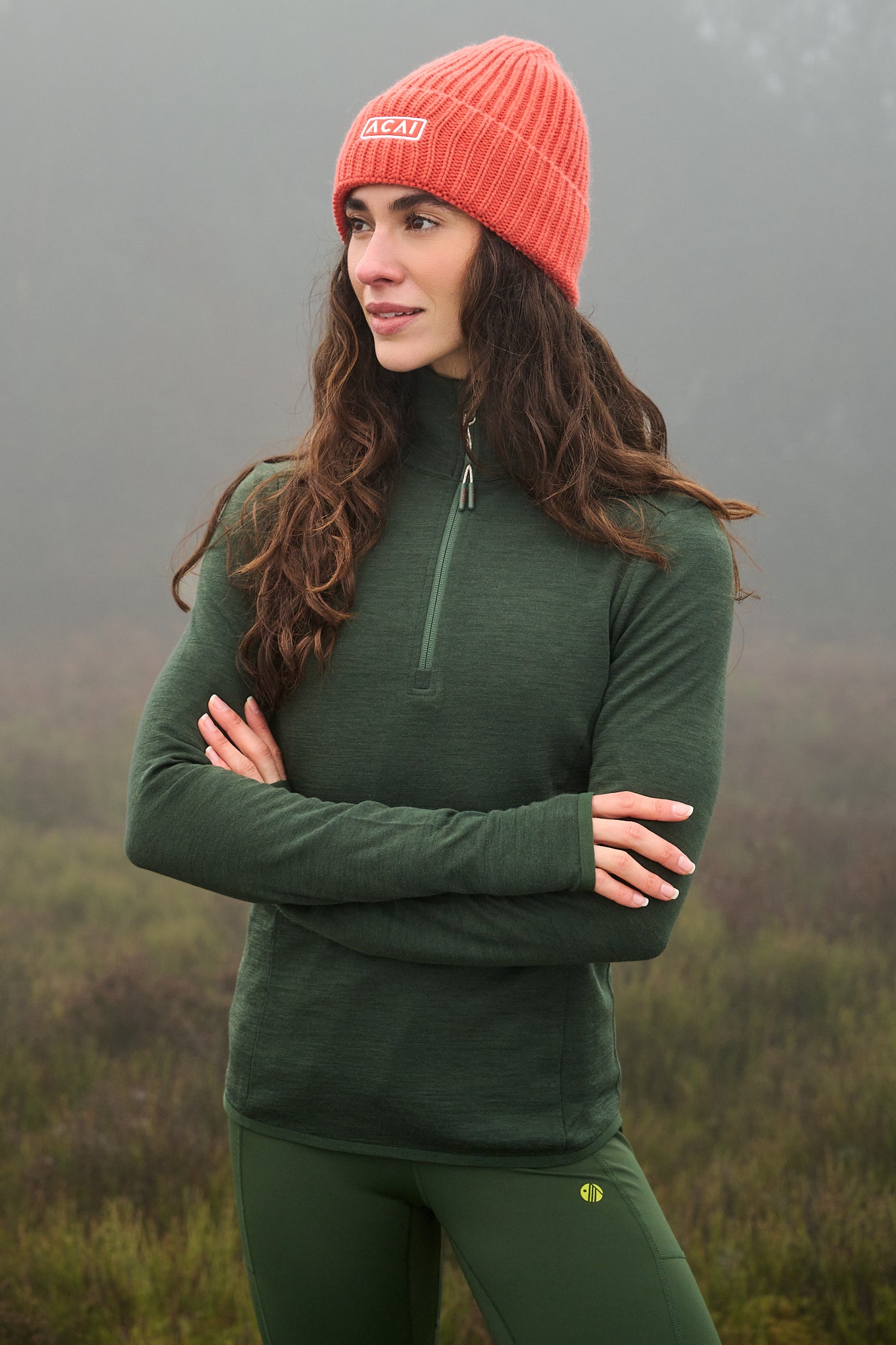 Thermobase Quarter Zip - Woodland Green