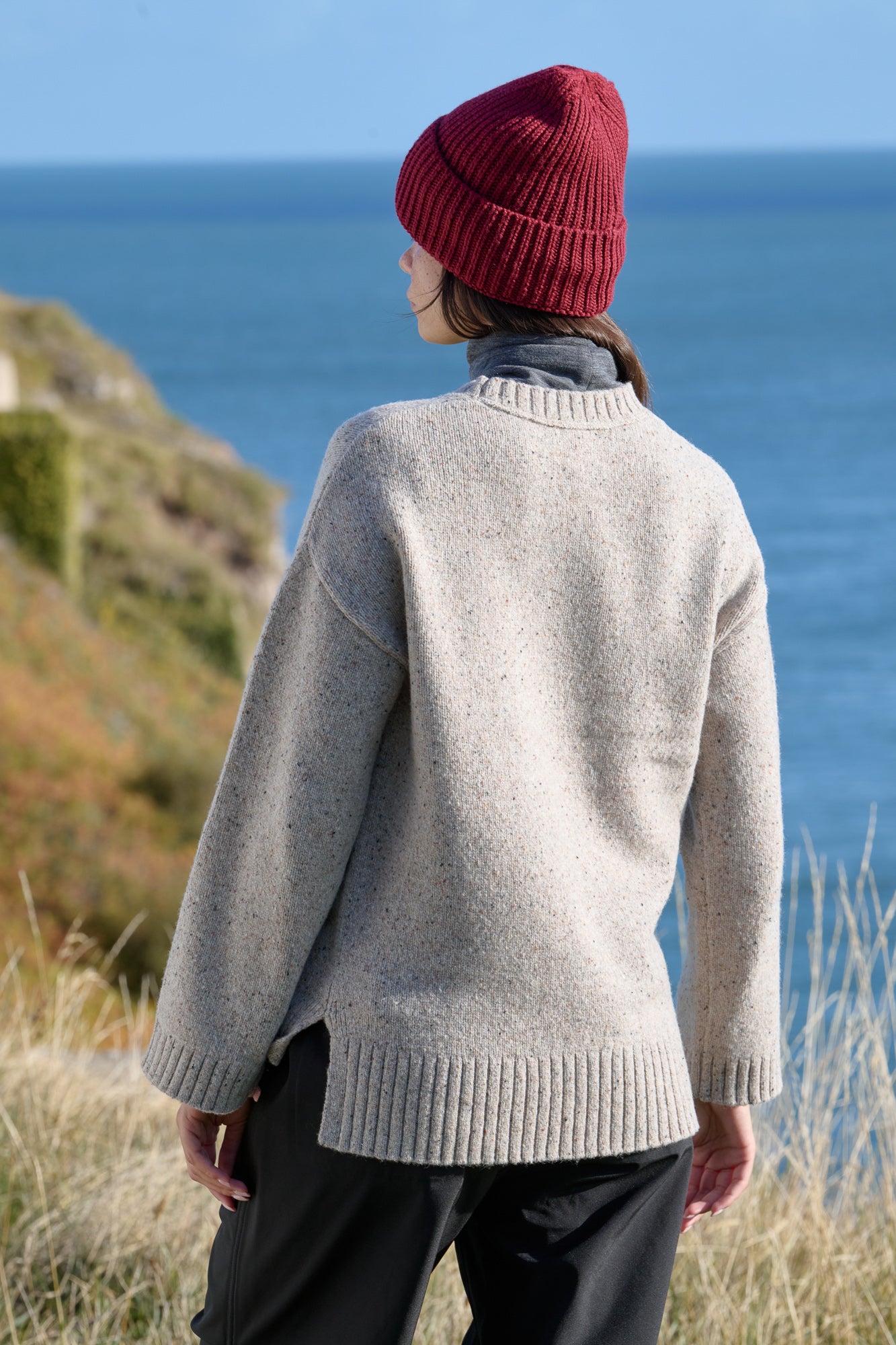 Dusk Crew Neck Knitted Jumper - Oatmeal