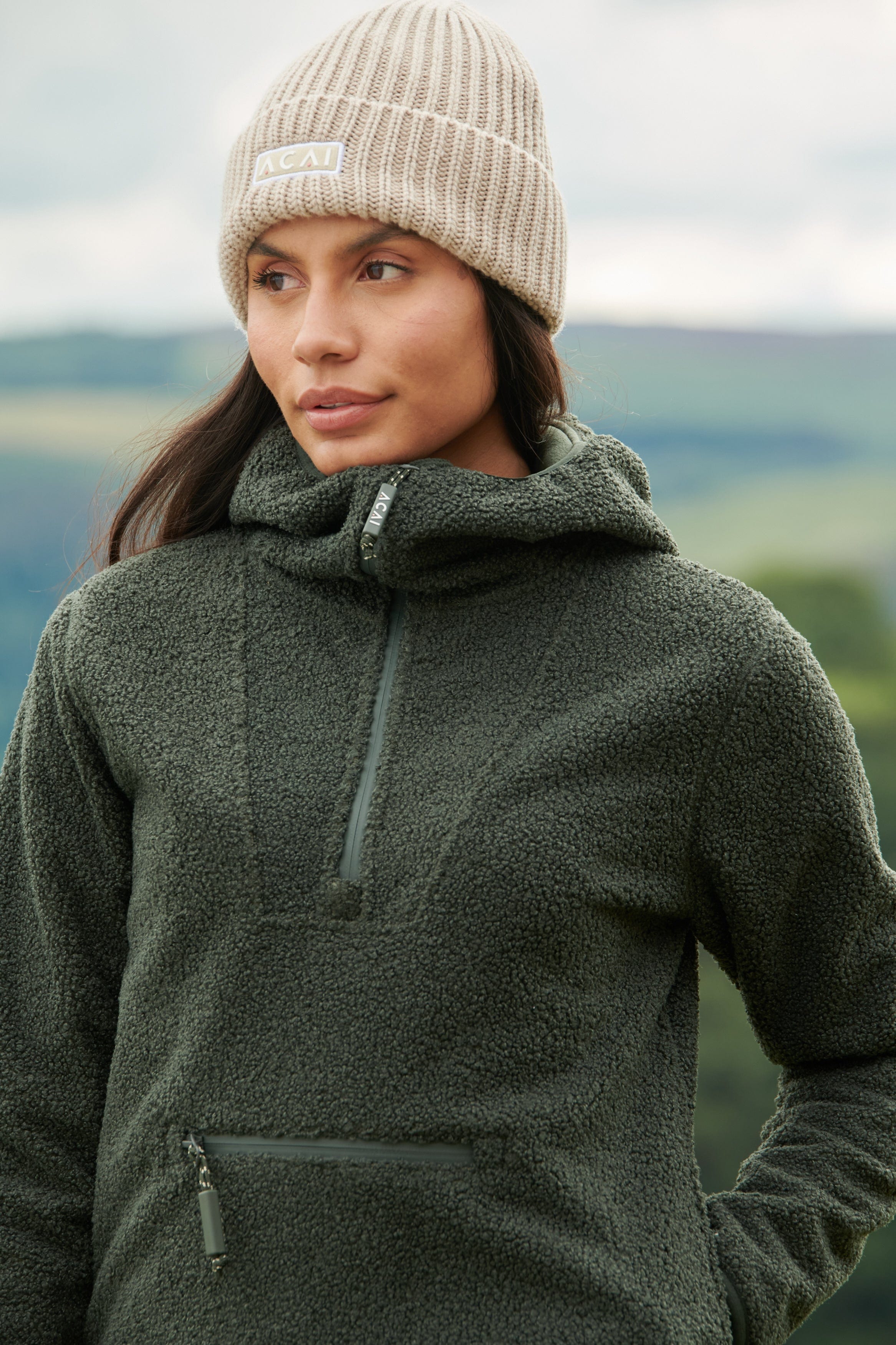 Khaki hot sale fleece womens