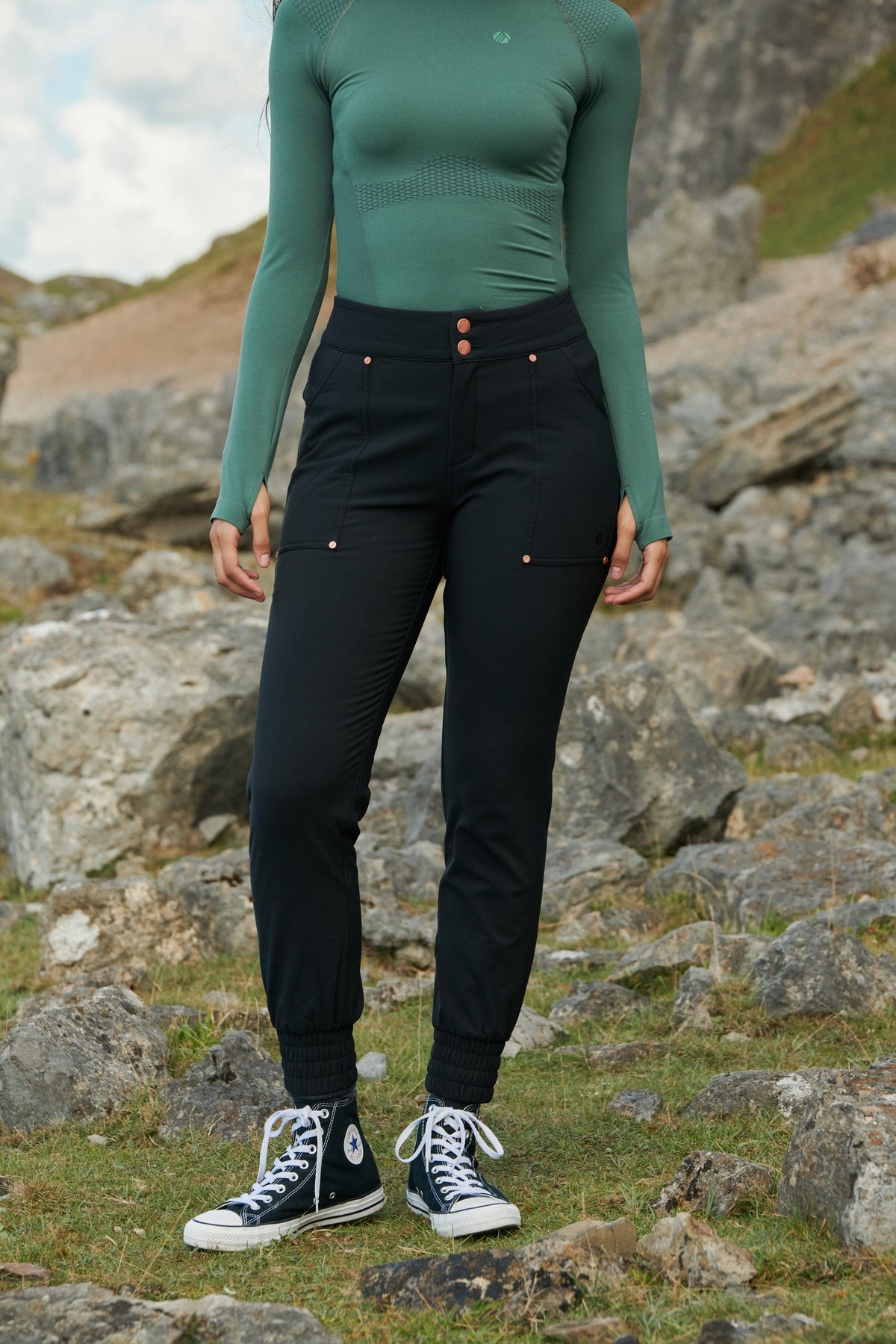 Thermal Casual Stroll Pants - Black Trousers  
