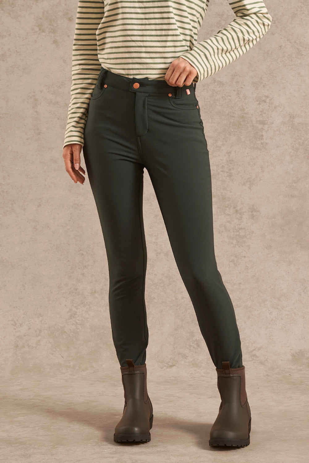 MAX Stretch Thermal Skinny Outdoor Trousers - Forest Green