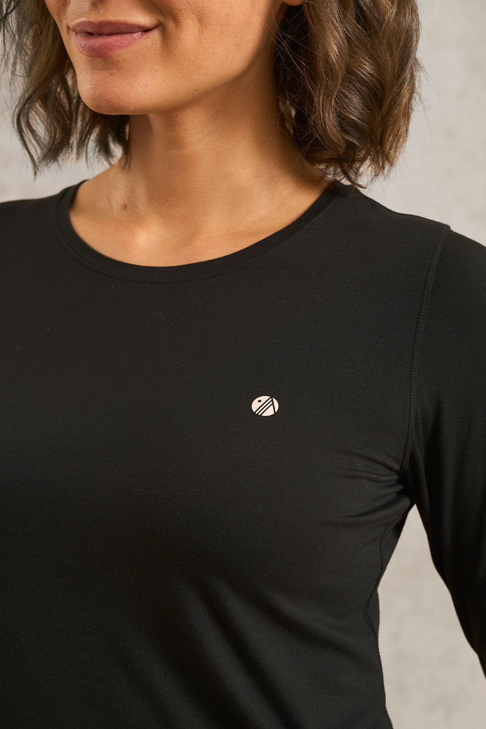 On The Go Bamboo Long Sleeve Tee - Black