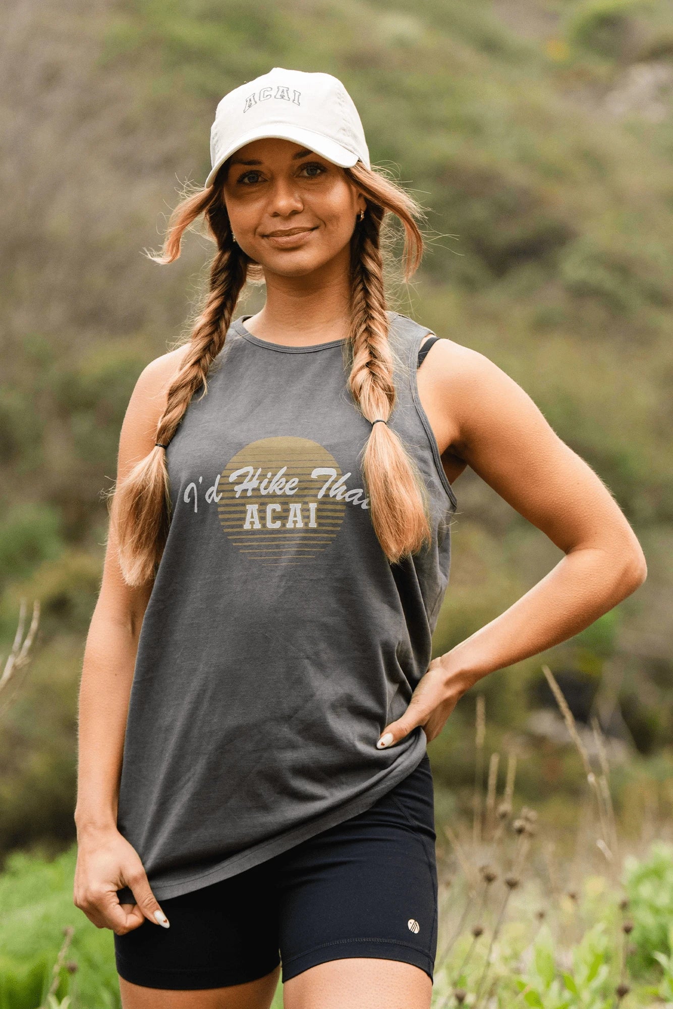 I'd Hike That Graphic Tank - Washed Black T-Shirts