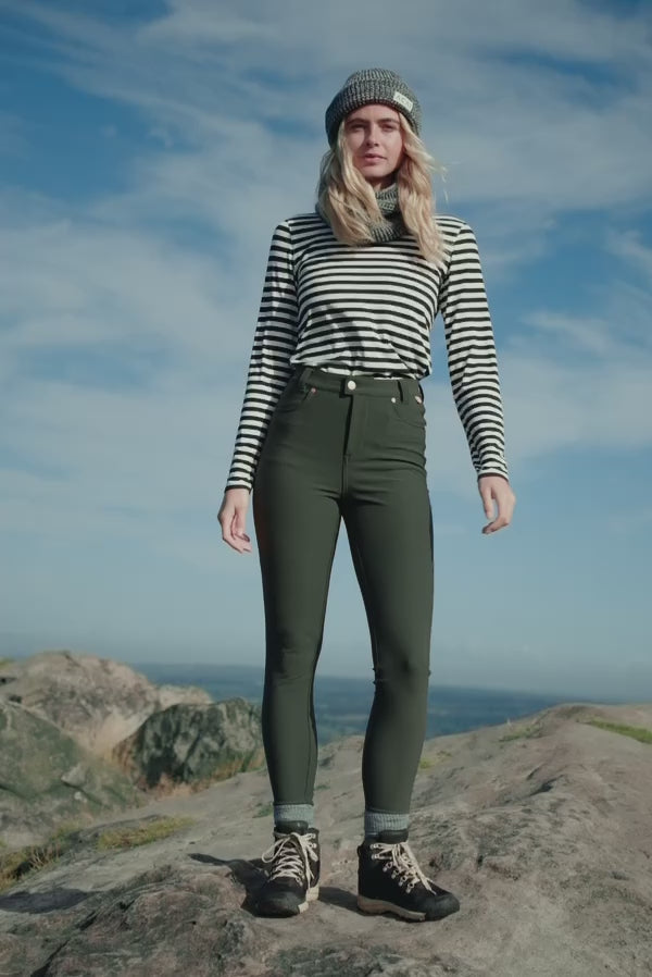 High-Abrasion Aventurite Skinny Outdoor Trousers - Pine Trousers