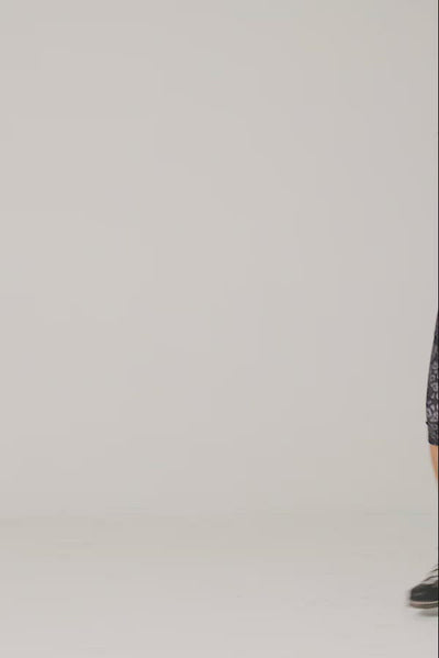 The Recycled Outdoor Capri Leggings - Navy Wild Print Leggings