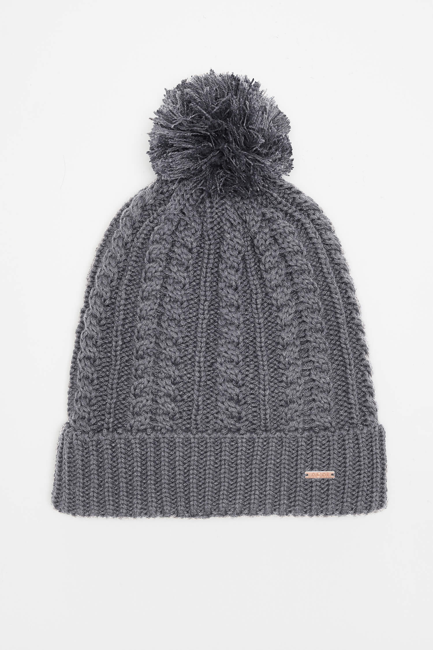 Chunky Knit Bobble Hat - Charcoal Accessories  