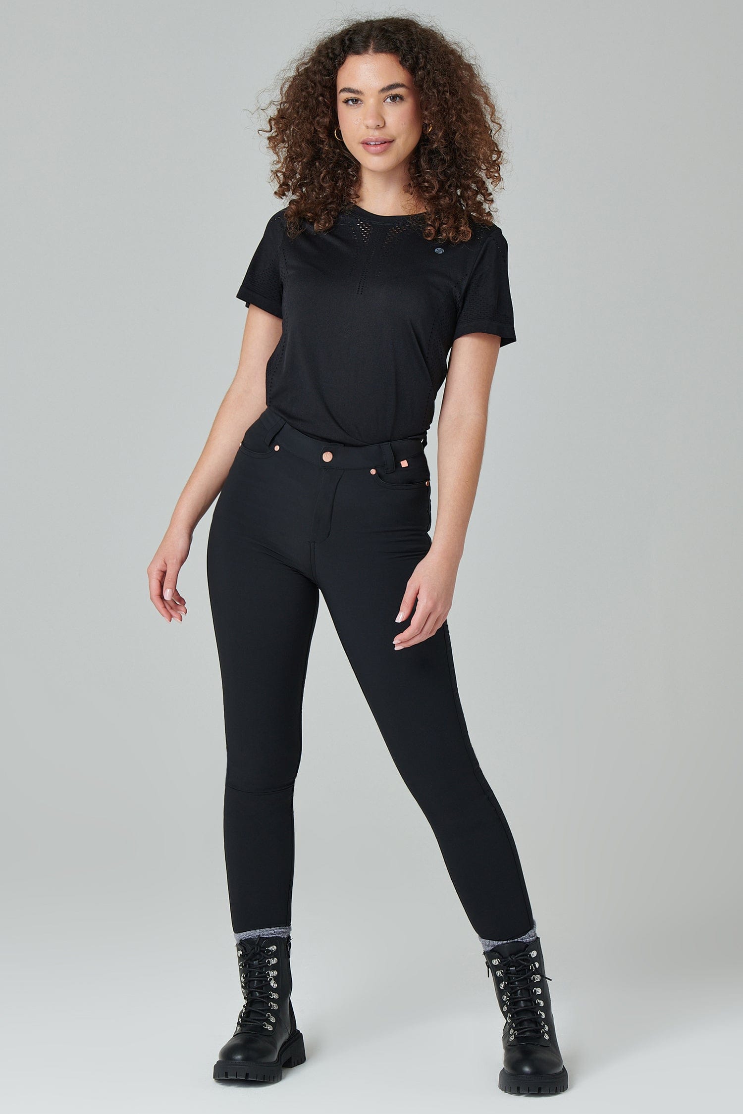 Buy AND Black Women Skinny Fit Formal Trousers | Shoppers Stop