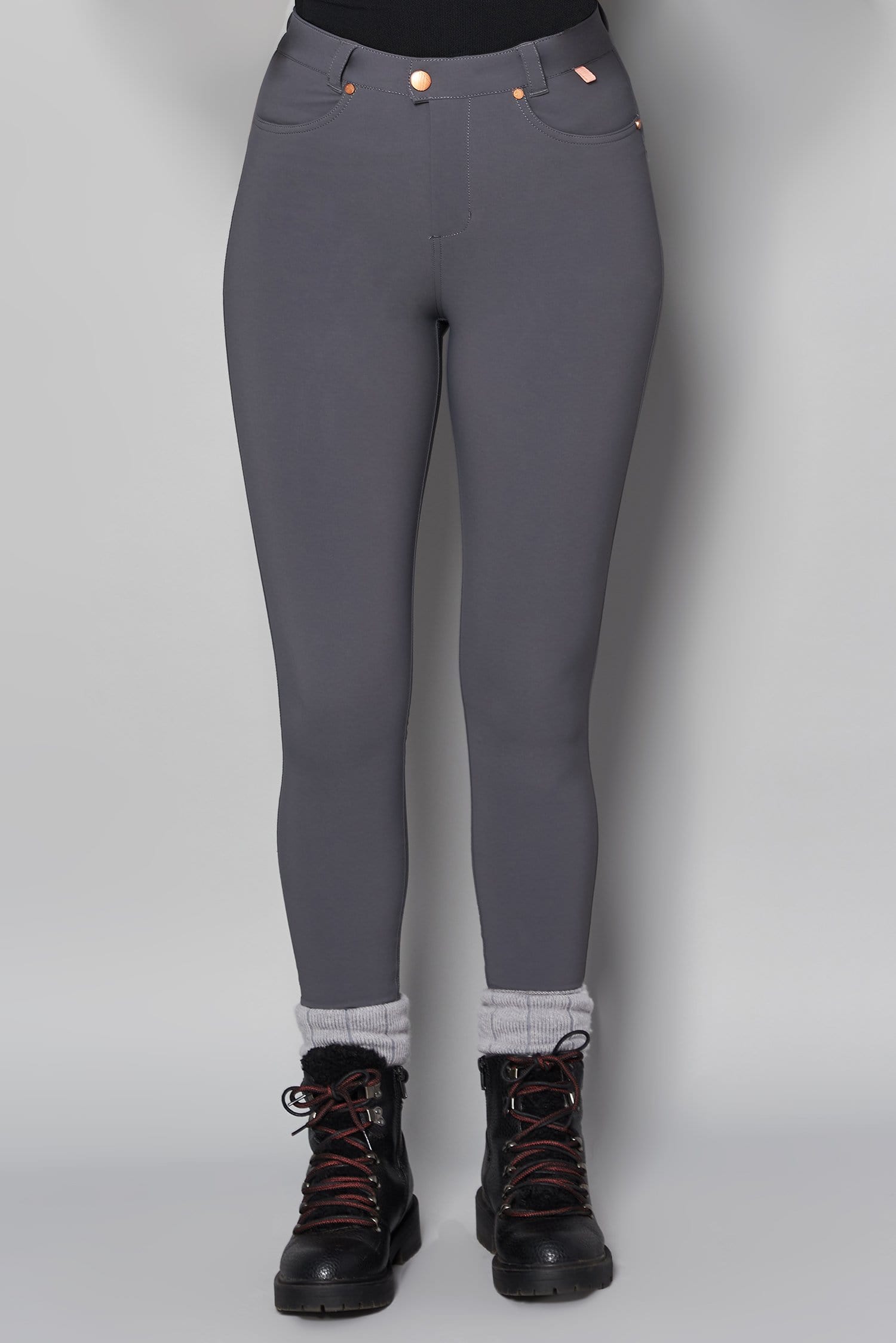 Stretch-cotton, slim-fit, five-pocket trousers | GIORGIO ARMANI Woman