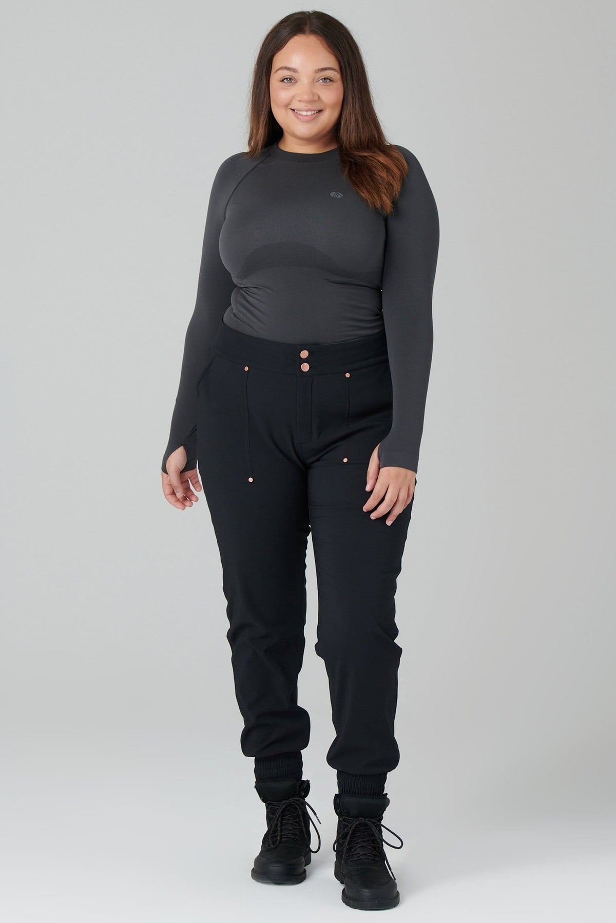 Thermal Casual Stroll Pants - Black Trousers  
