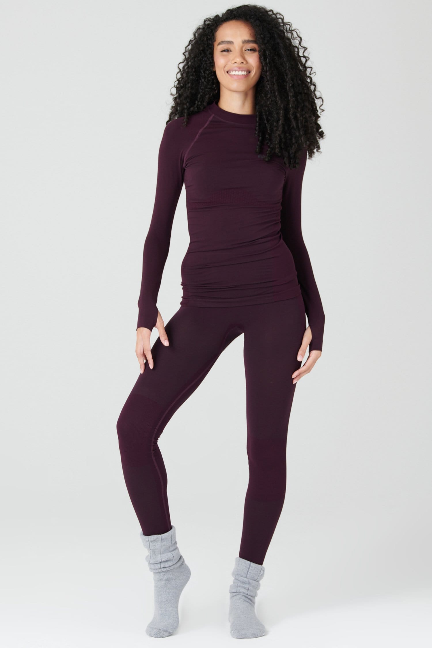 Thermal Seamless Base Layer Tights - Aubergine Base Layer  