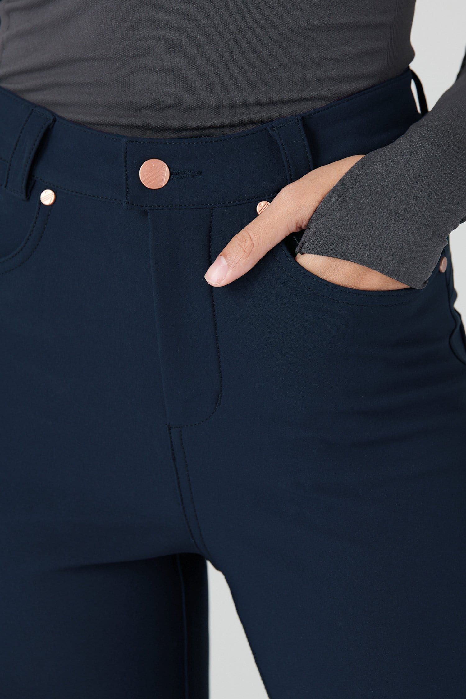 Girls Skinny Trousers School Navy Black Women Work Office Day Stretch Tight  Fit | eBay