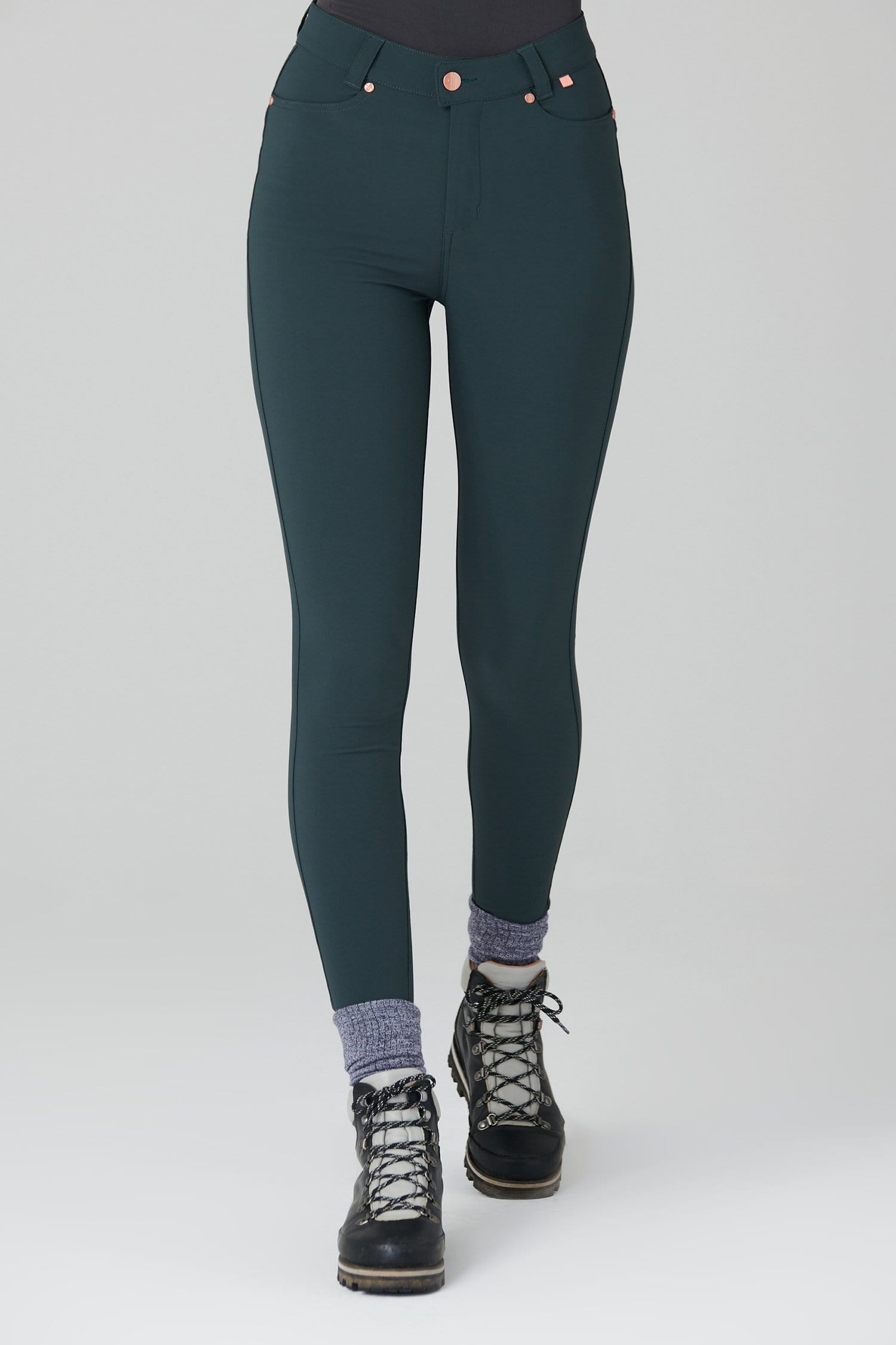 Thermal Skinny Outdoor Trousers - Forest Green Trousers 