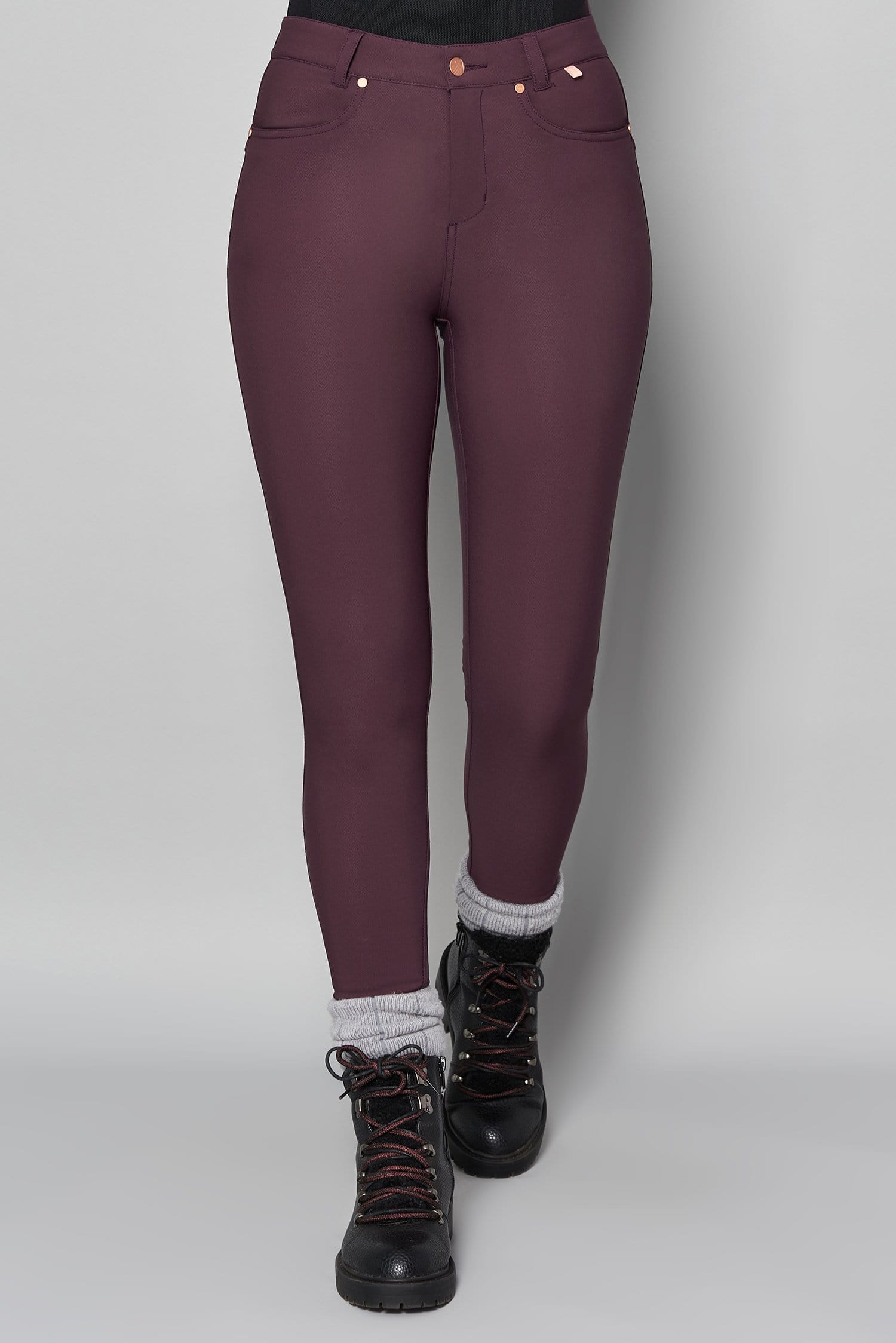 Thermal Skinny Outdoor Trousers - Aubergine Trousers  