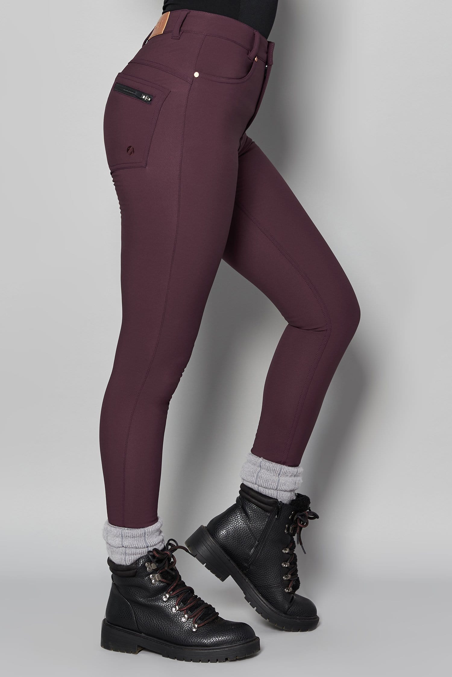 Thermal Skinny Outdoor Trousers - Aubergine Trousers  