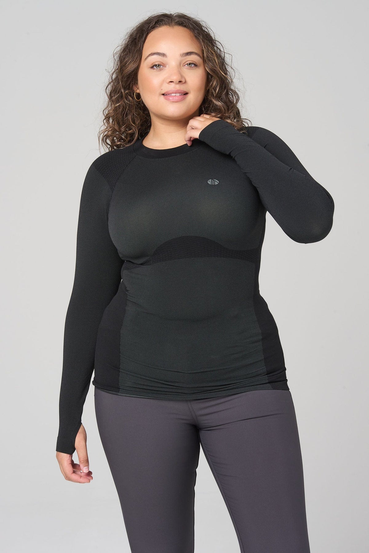 Thermal Seamless Base Layer Top - Black Base Layer  