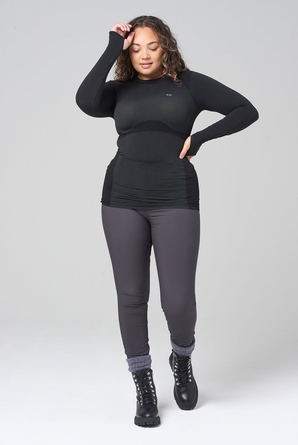 Thermal Seamless Base Layer Top - Black Base Layer  