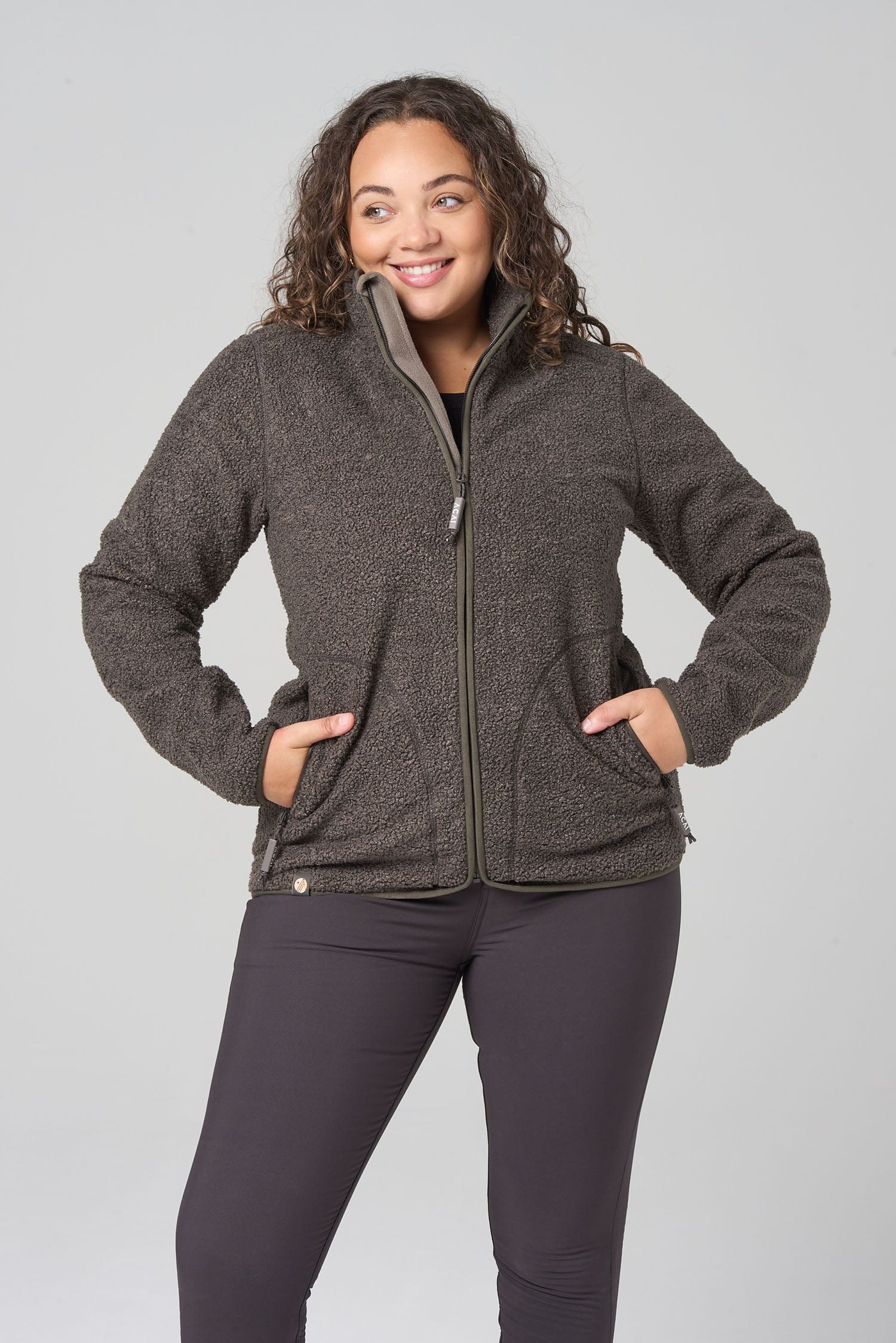 Womens fleece zip up sweater sale