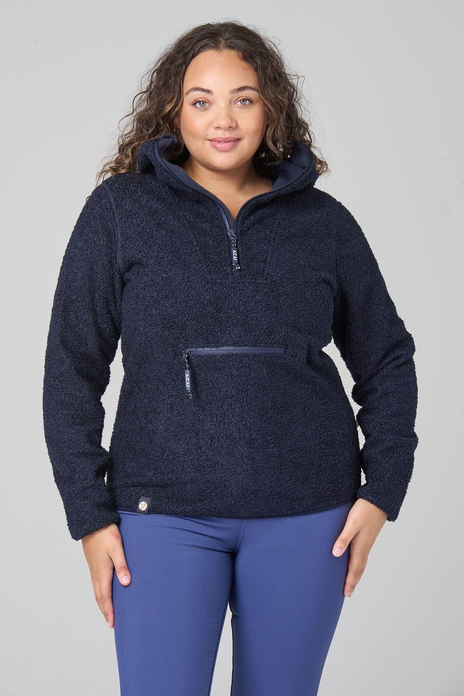 Windproof Fleece Hoodie - Deep Navy Sweatshirt  