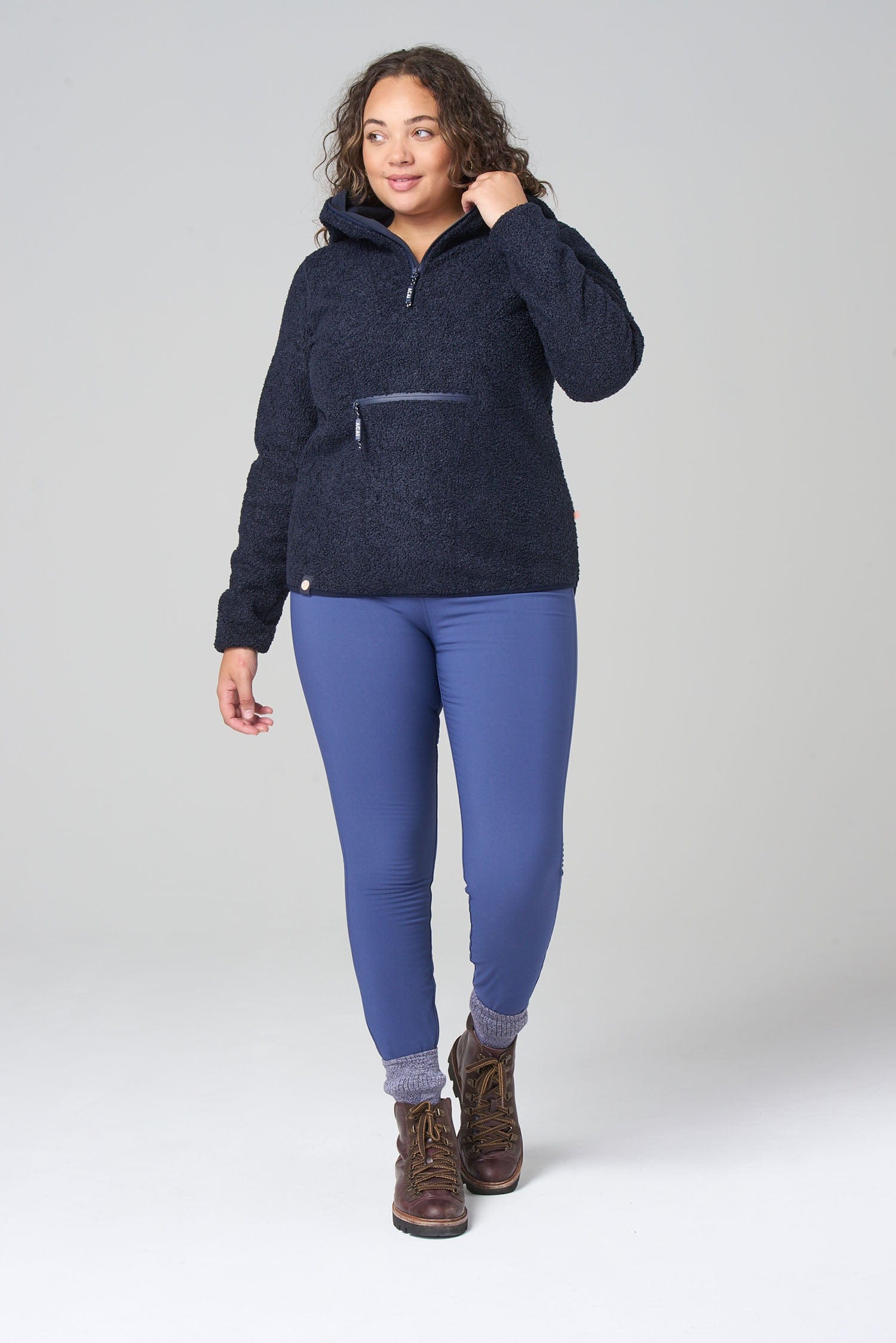 Windproof Fleece Hoodie - Deep Navy Sweatshirt  