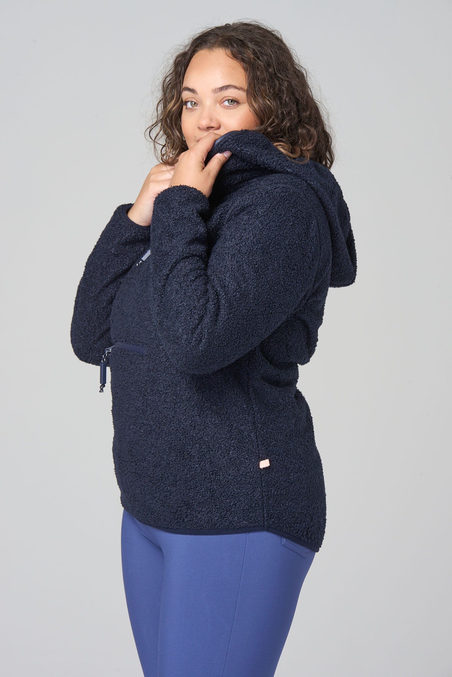 Windproof Fleece Hoodie - Deep Navy Sweatshirt  