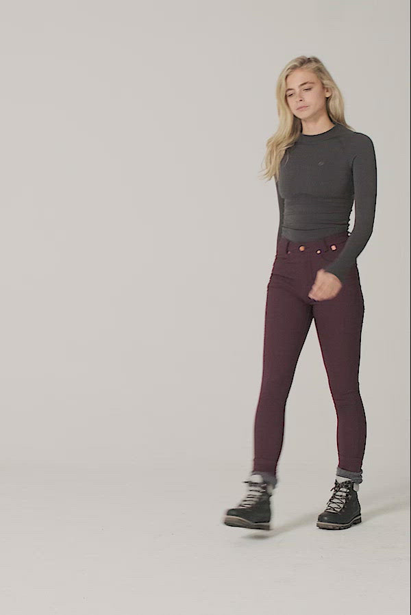 Thermal Skinny Outdoor Trousers - Aubergine Trousers