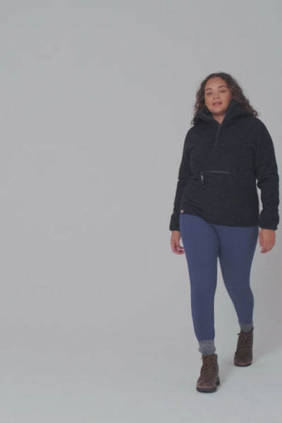 Windproof Fleece Hoodie - Deep Navy Sweatshirt